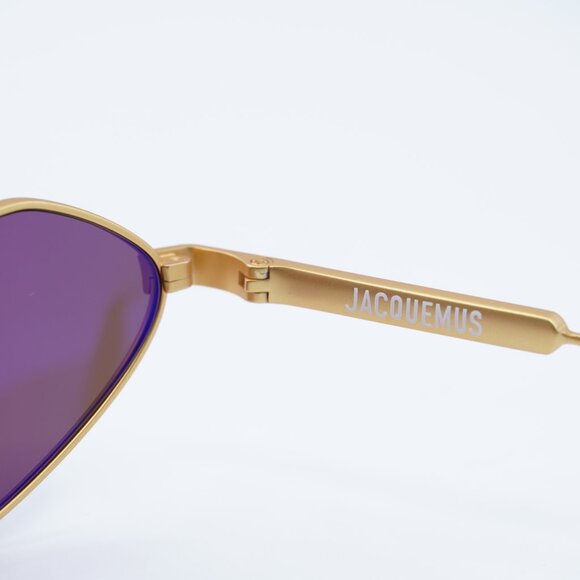 Jacquemus BAMBINO METAL JAC/68 C1 Sunglasses Gold Cat Eye Frame, Brown Lenses - Picture 12 of 13